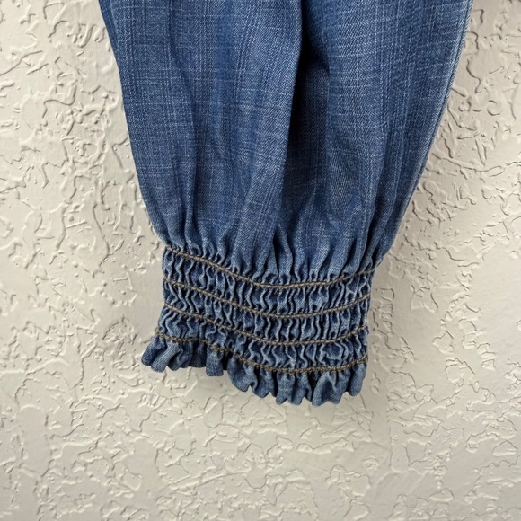 Bella Dahl Womens Smocked Off The Shoulder Denim Top Small - Picture 8 of 13